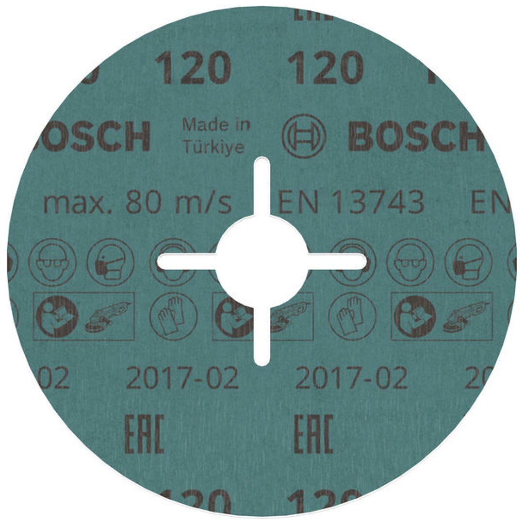 Bosch Fiberschleifscheibe R780, Best for Metal and Inox, 125 x 22,23 mm, 125