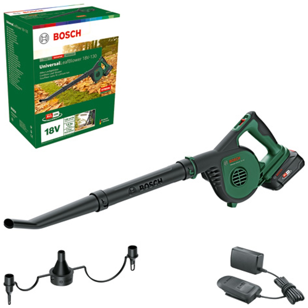 Bosch Akku-Laubbläser UniversalLeafBlower 18V-130, 1 x Akku PBA 18V 2.5Ah, Ladegerät