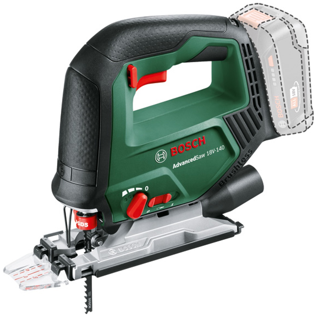 Bosch Akku-Stichsäge AdvancedSaw 18V-140, incl. Sägeblätter, Zubehör, Karton