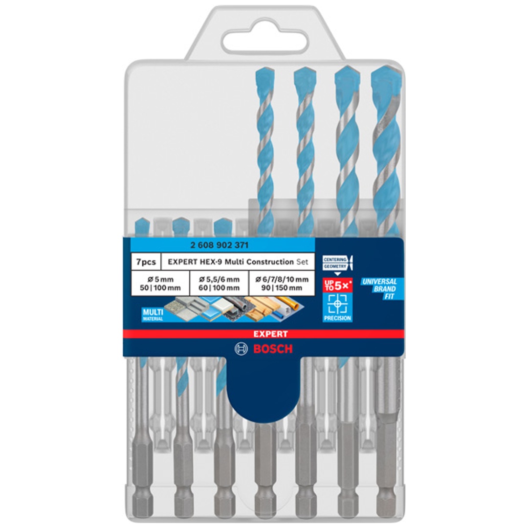 Bosch EXPERT HEX-9 Multi Construction Bohrer-Set, 5/5,5/6/7/8/10 mm, 7-tlg.