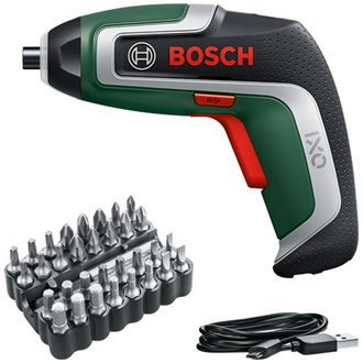 Bosch Akku-Schrauber IXO 7 Bit-Set + 32-tlg. Schrauberbit-Set, Karton