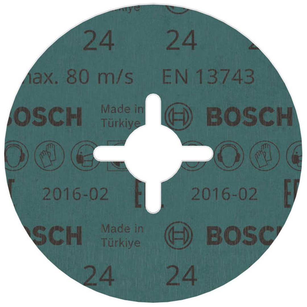 Bosch Fiberschleifscheibe R574, Best for Metal, Zirkonkorund, 115 mm, 22,23 mm, 24