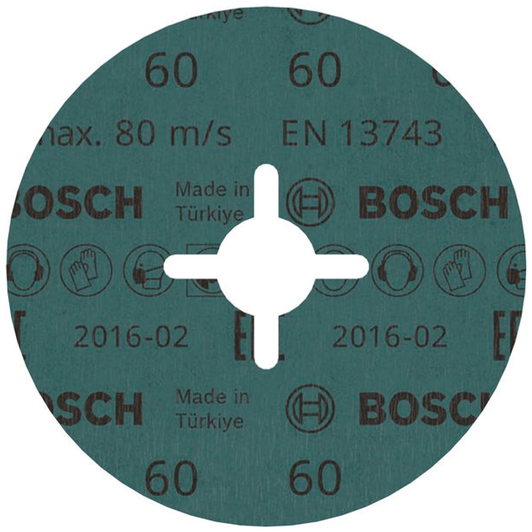 Bosch Fiberschleifscheibe R574, Best for Metal, Zirkonkorund, 115 mm, 22,23 mm, 60