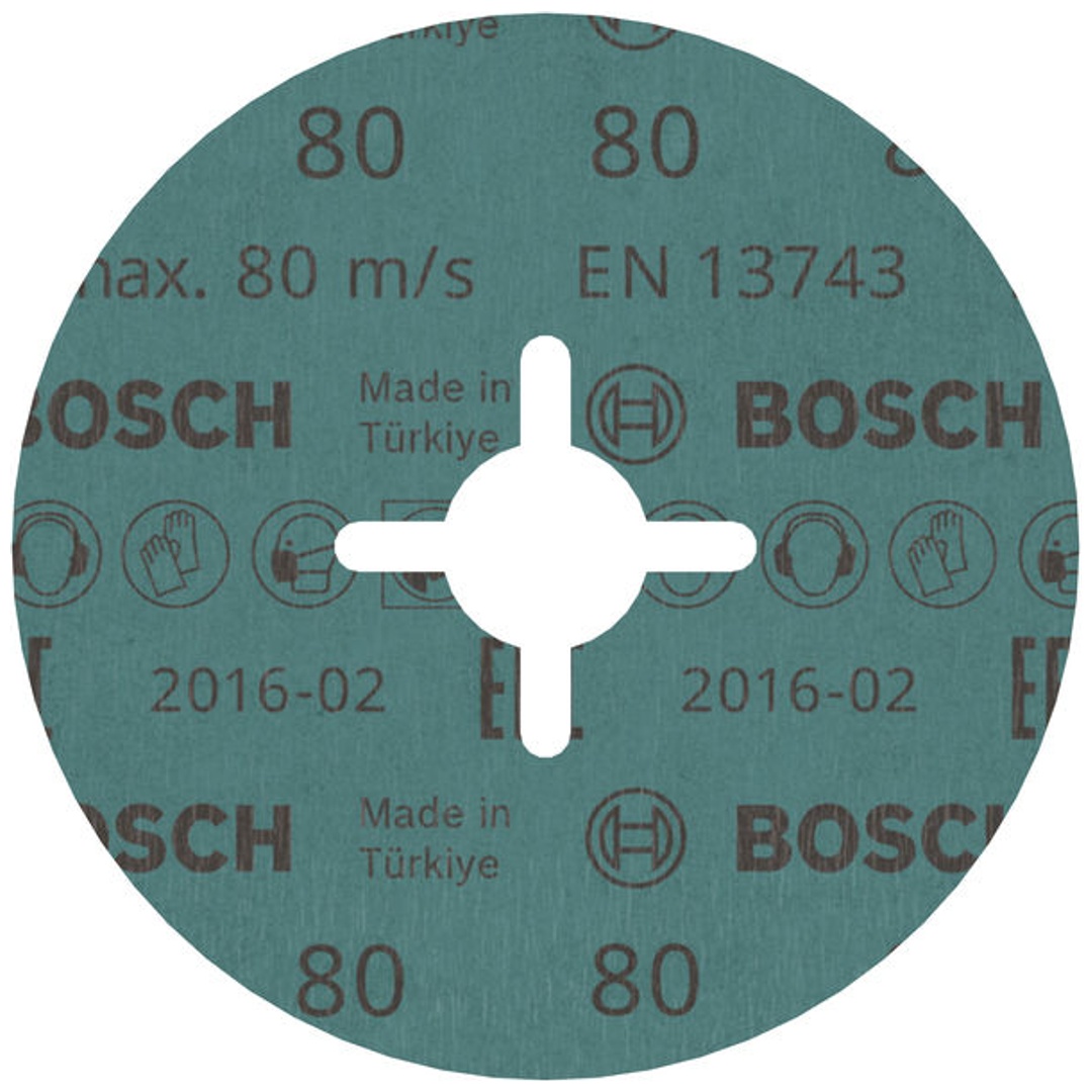 Bosch Fiberschleifscheibe R574, Best for Metal, Zirkonkorund, 115 mm, 22,23 mm, 80