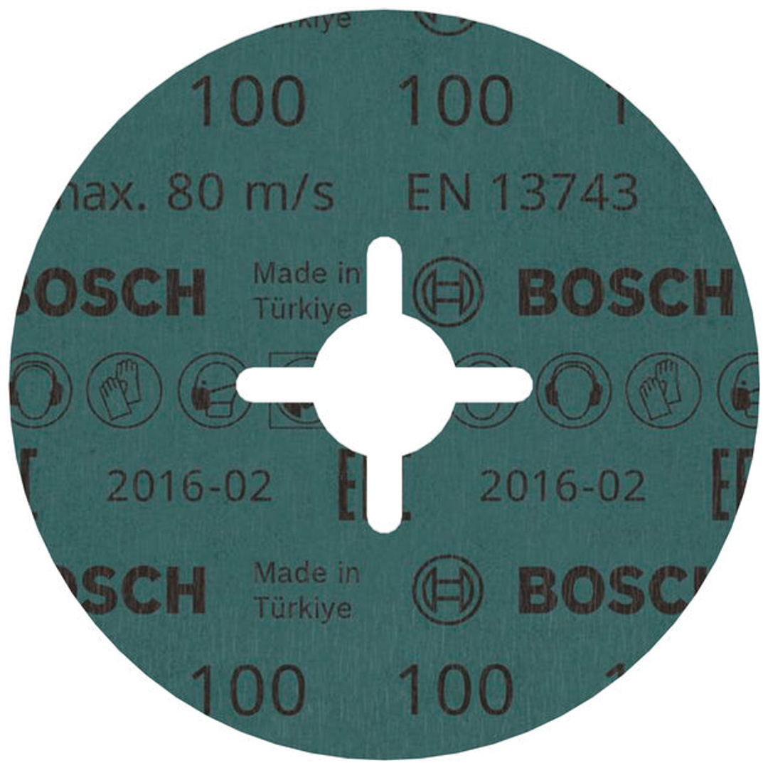 Bosch Fiberschleifscheibe R574, Best for Metal, Zirkonkorund, 115 mm, 22,23 mm, 100