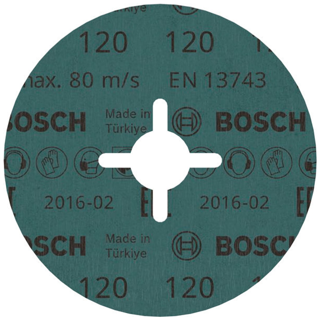 Bosch Fiberschleifscheibe R574, Best for Metal, Zirkonkorund, 115 mm, 22,23 mm, 120