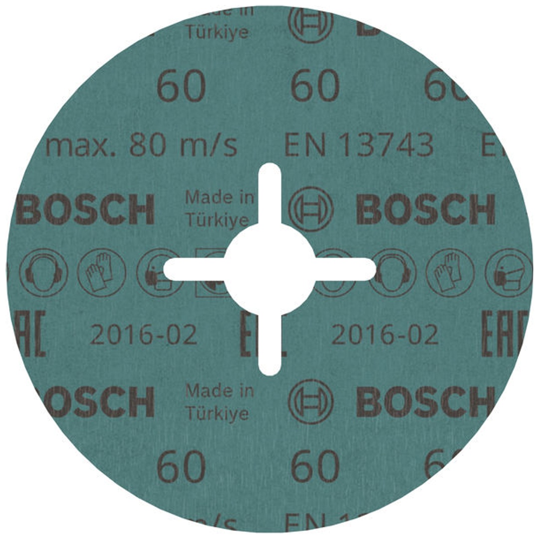 Bosch Fiberschleifscheibe R574, Best for Metal, Zirkonkorund, 125 mm, 22,23 mm, 60