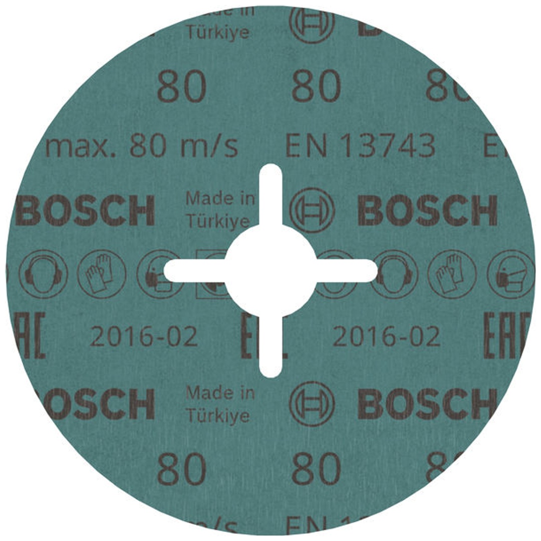 Bosch Fiberschleifscheibe R574, Best for Metal, Zirkonkorund, 125 mm, 22,23 mm, 80