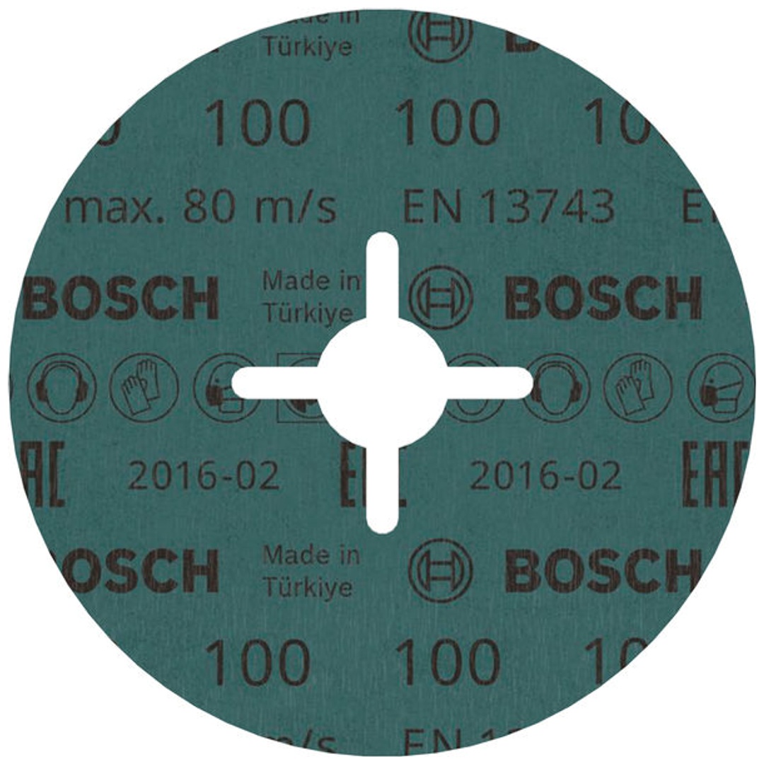 Bosch Fiberschleifscheibe R574, Best for Metal, Zirkonkorund, 125 mm, 22,23 mm, 100
