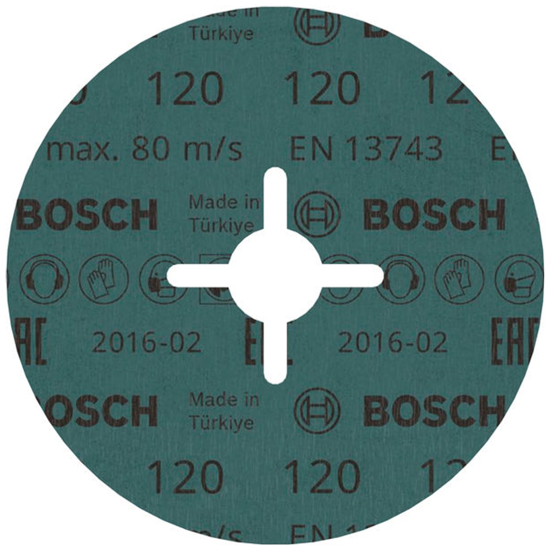 Bosch Fiberschleifscheibe R574, Best for Metal, Zirkonkorund, 125 mm, 22,23 mm, 120
