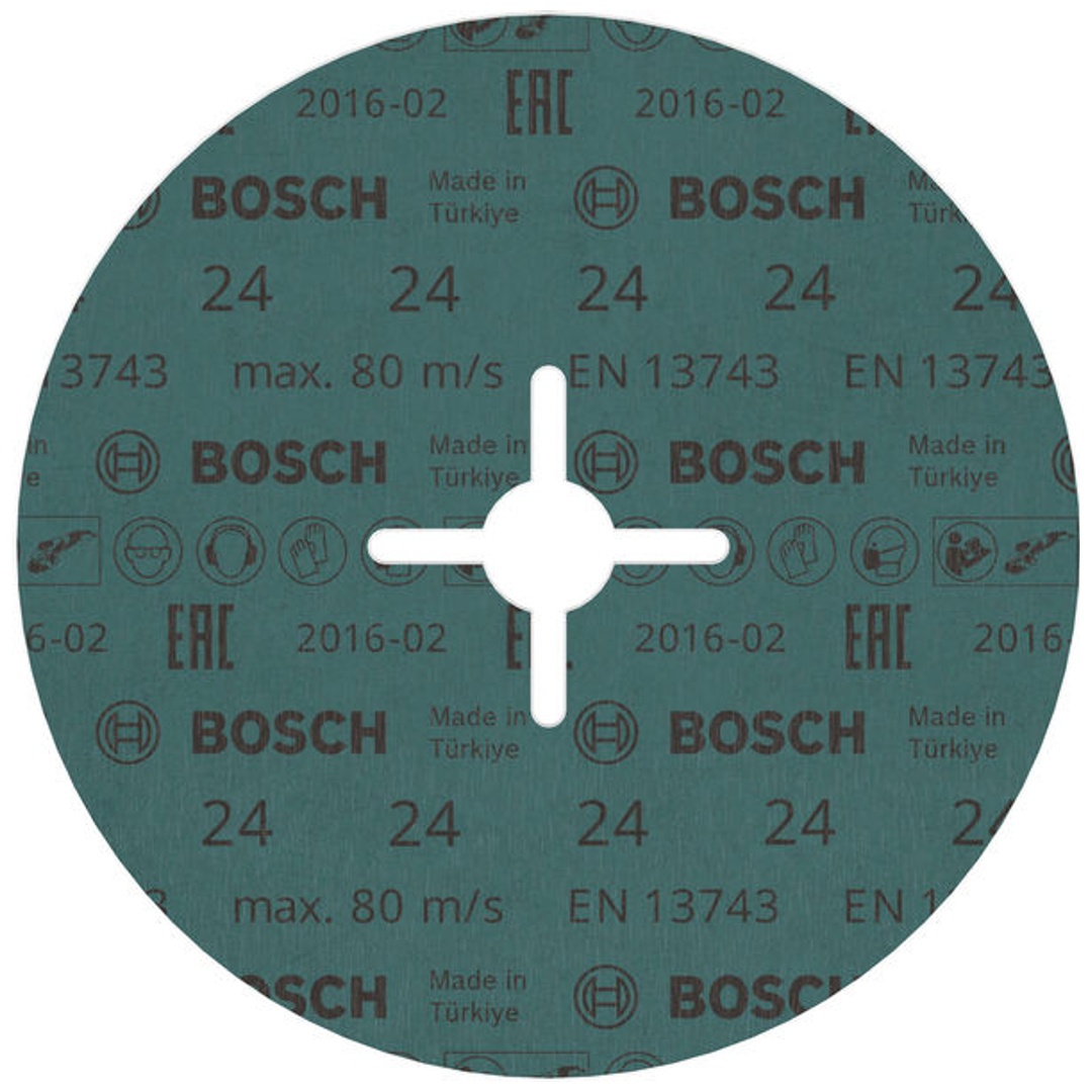 Bosch Fiberschleifscheibe R574, Best for Metal, Zirkonkorund, 180 mm, 22,23 mm, 24
