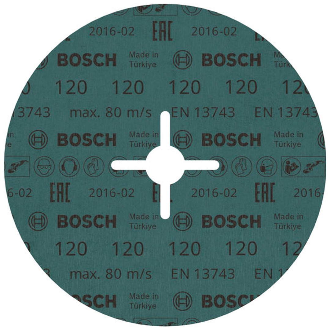 Bosch Fiberschleifscheibe R574, Best for Metal, Zirkonkorund, 180 mm, 22,23 mm, 120