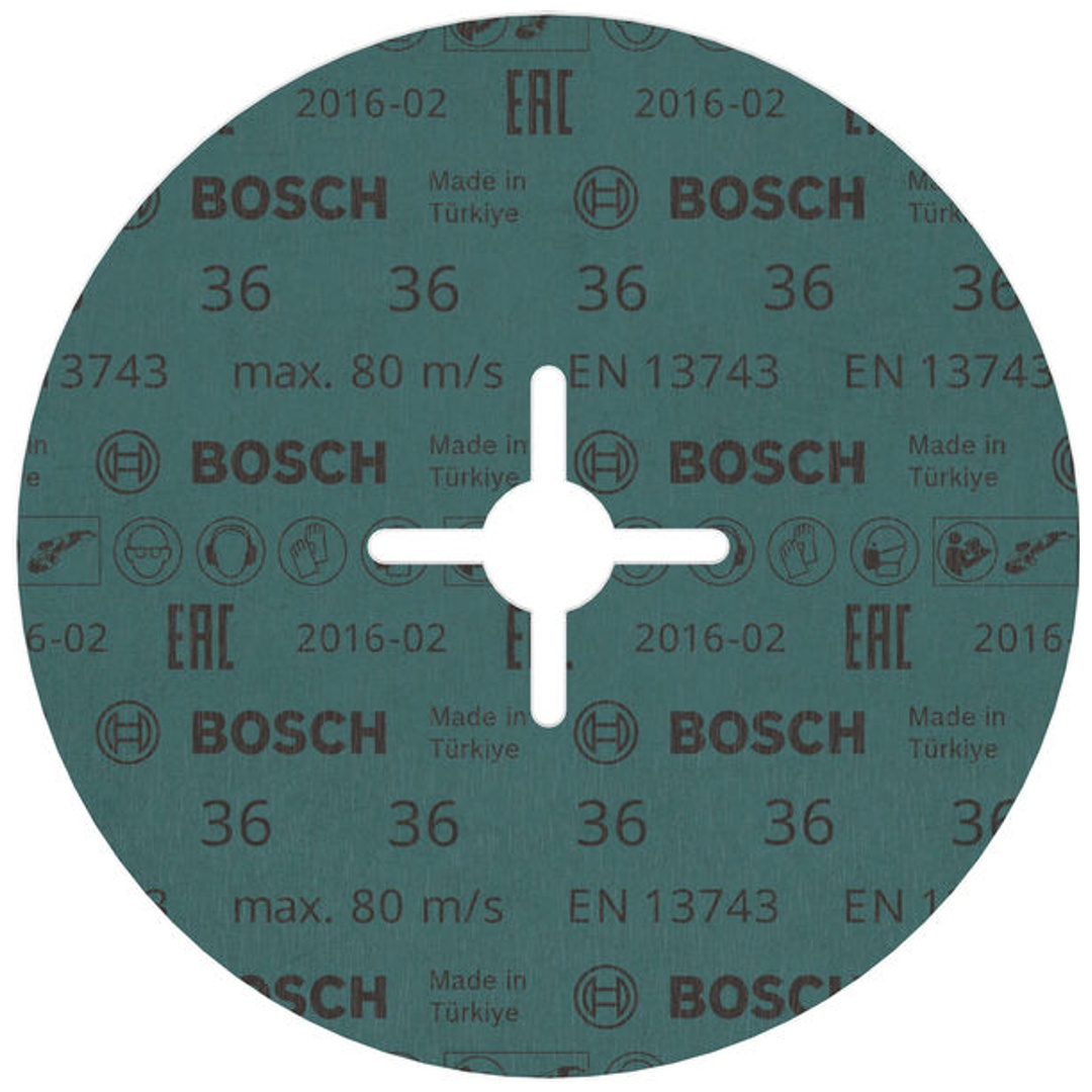 Bosch Fiberschleifscheibe R574, Best for Metal, Zirkonkorund, 180 mm, 22,23 mm, 36