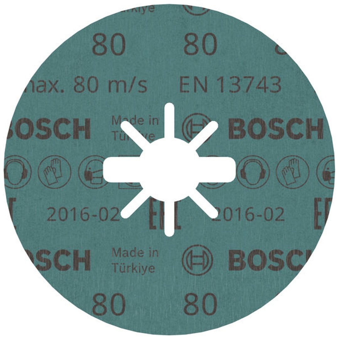 Bosch X-LOCK Fiberschleifscheibe, D115  mm, K 80, R574, Best for Metal