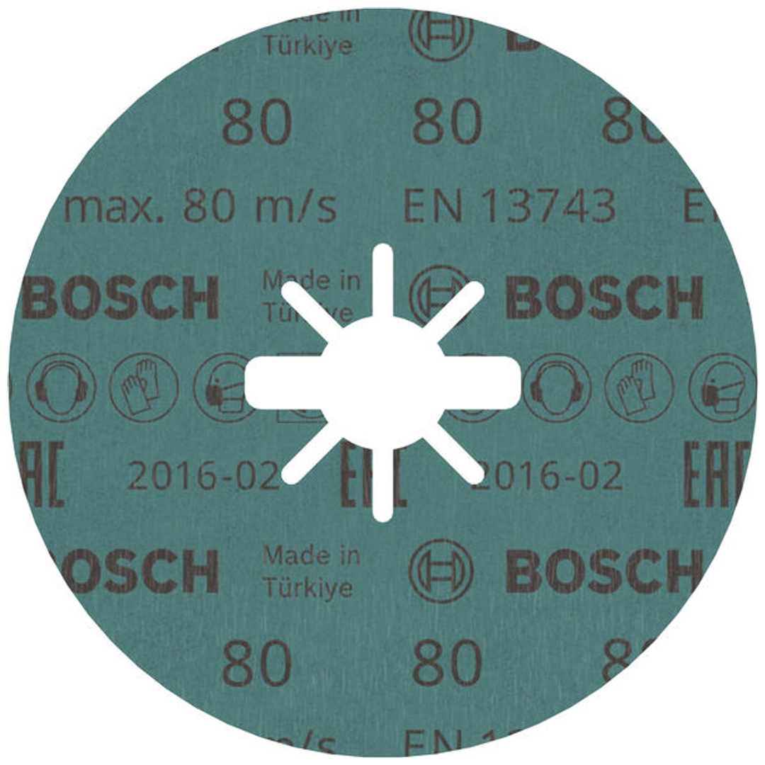 Bosch X-LOCK Fiberschleifscheibe, D125  mm, K 80, R574, Best for Metal