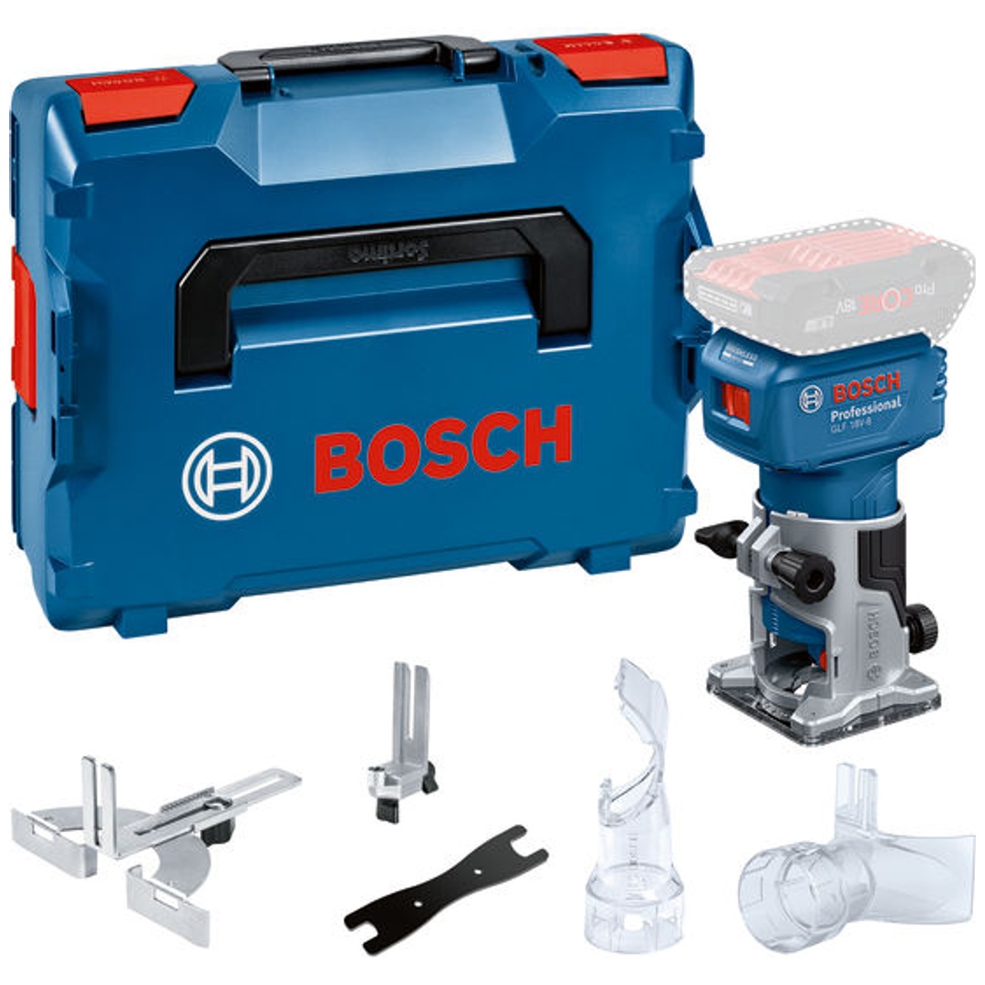Bosch Akku-Oberfräse GLF 18V-8, incl. Zubehör, L-BOXX