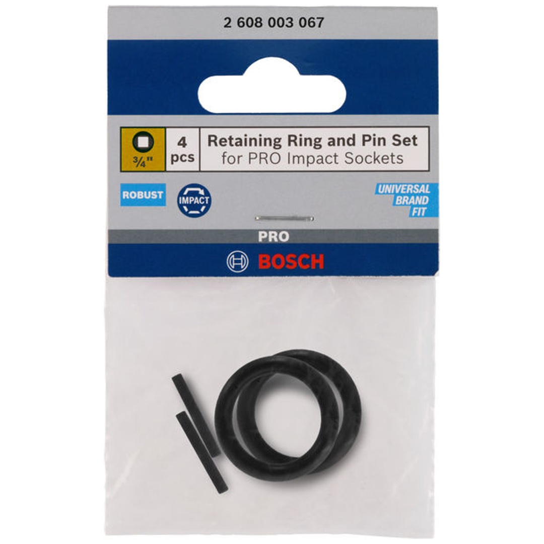 Bosch Haltering und Stift für PRO Impact Steckschlüsseleinsätze, 3/4, 4-tlg.