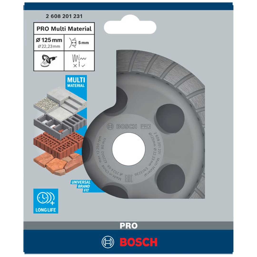 Bosch Diamanttopfscheibe Best for Universal Turbo 125 x 22,23 x 5 mm gelb
