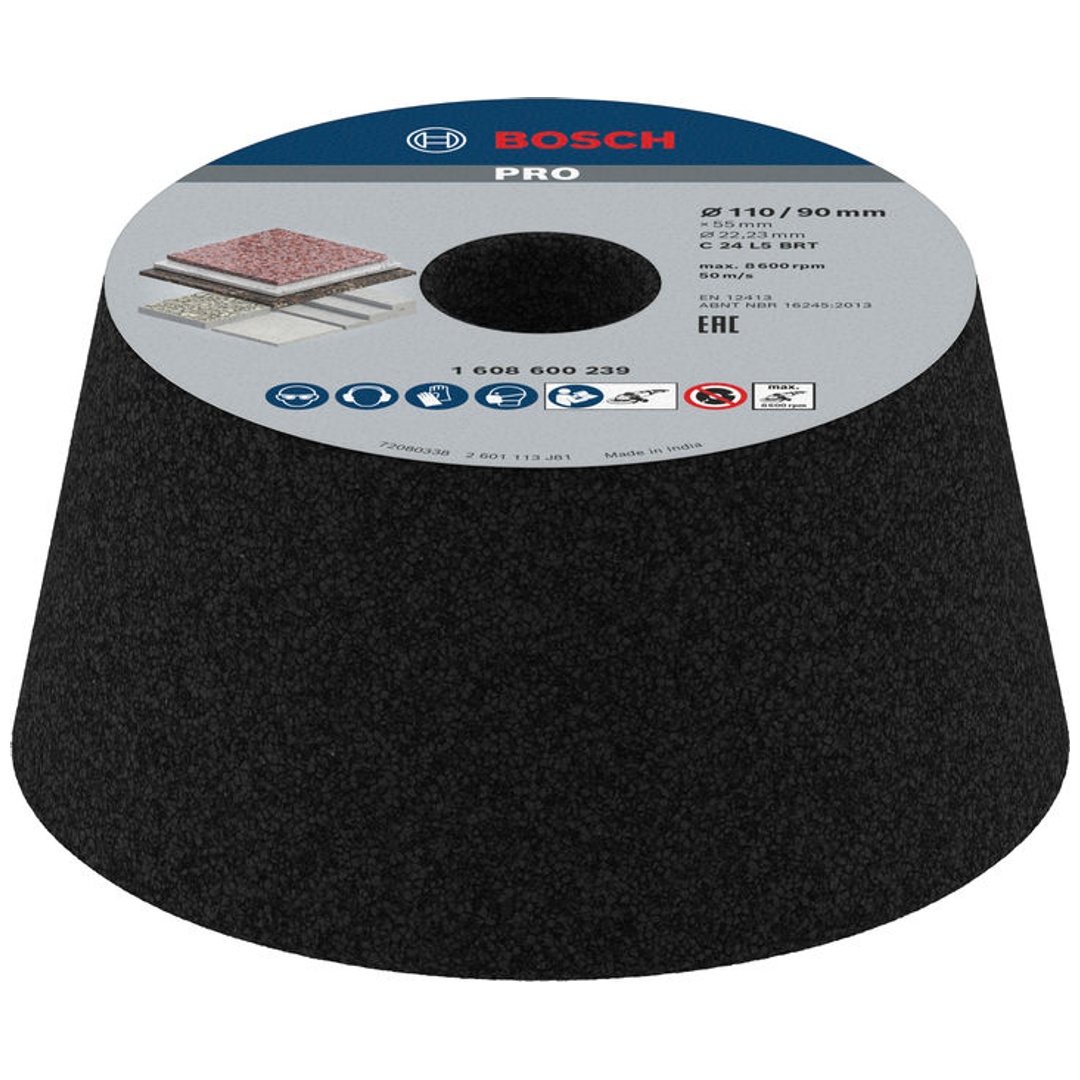 Bosch Schleiftopf, konisch-Stein/Beton 90 mm, 110 mm, 55 mm, 24