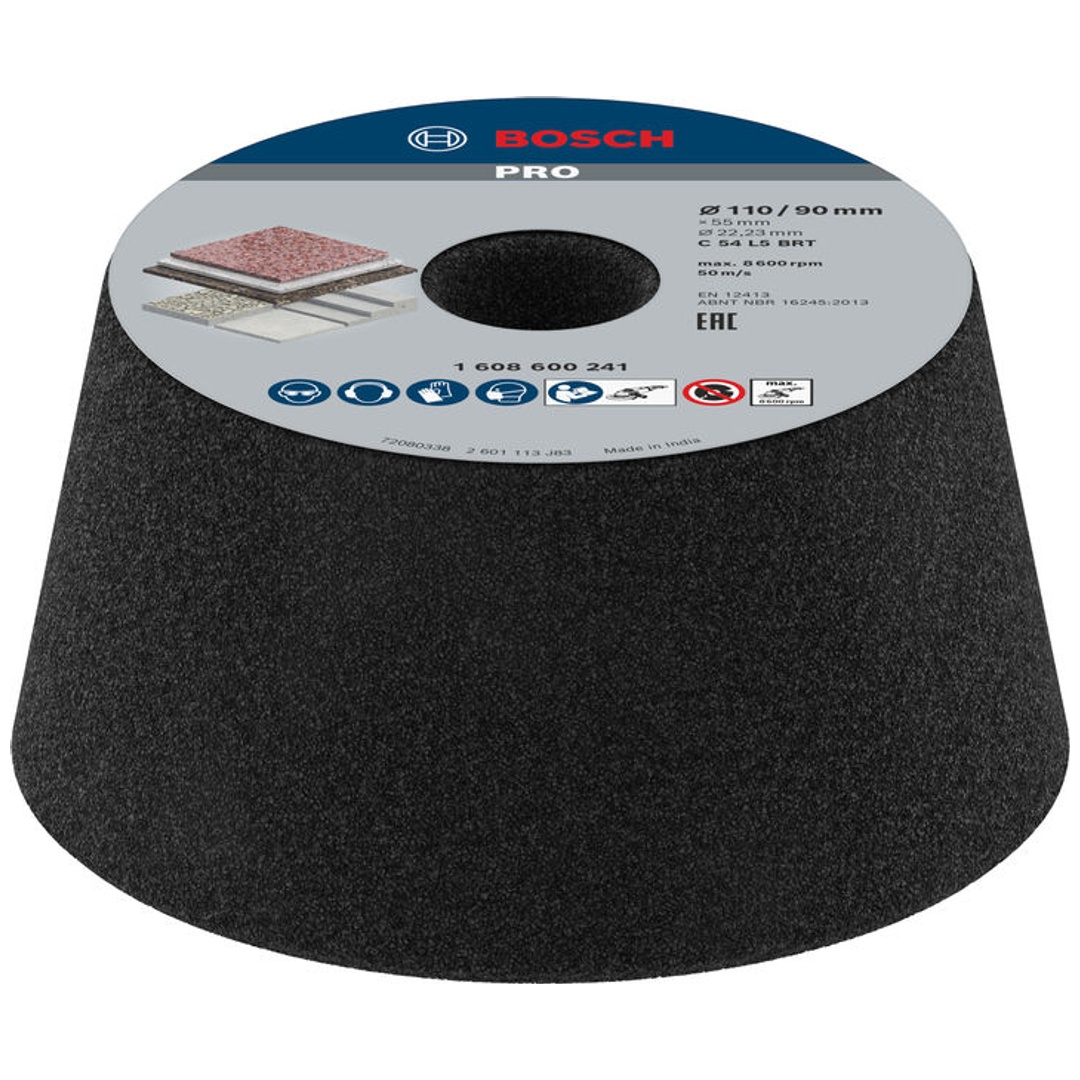 Bosch Schleiftopf, konisch-Stein/Beton 90 mm, 110 mm, 55 mm, 54