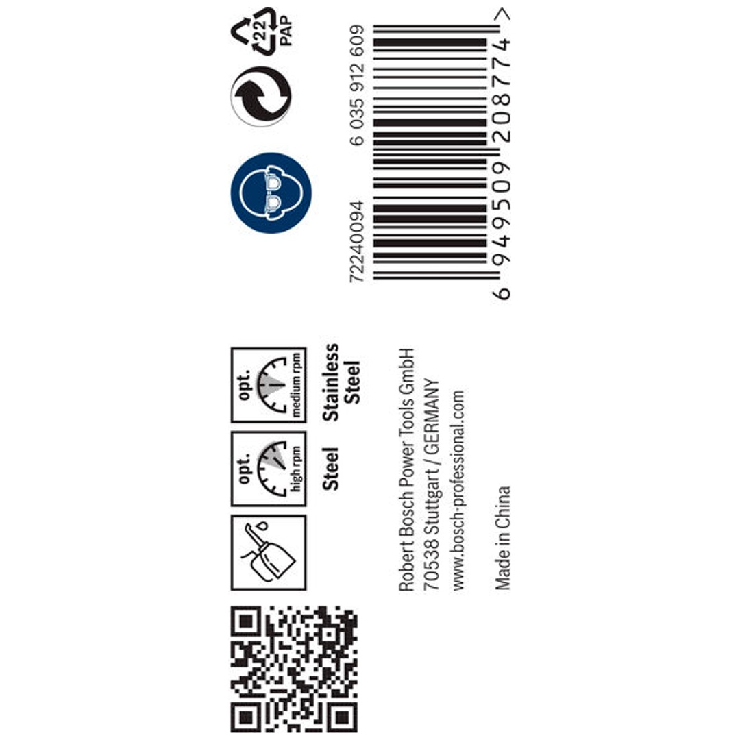 Bosch Metallbohrer HSS-Co, DIN 338, 4,3 x 47 x 80 mm, 10er-Pack