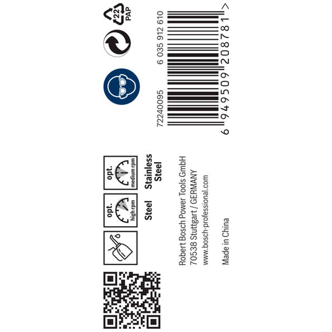 Bosch Metallbohrer HSS-Co, DIN 338, 4,4 x 47 x 80 mm, 10er-Pack