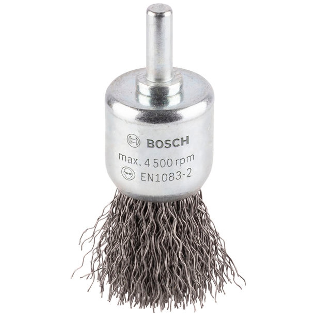 Bosch Pinselbürste, Stahl, gewellter Draht, 0,3 mm, 25 mm, 4500 U/ min