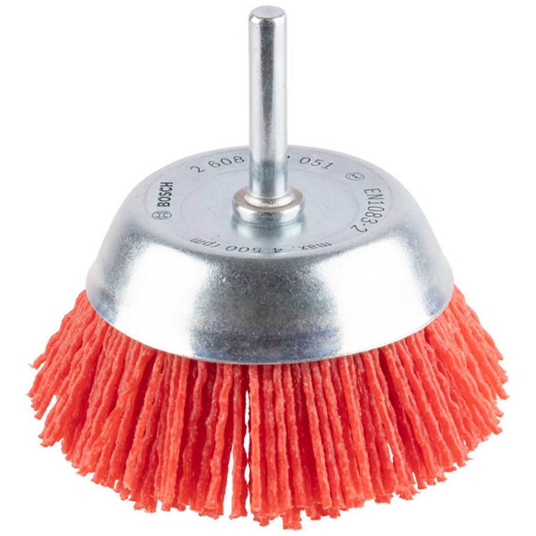 Bosch Topfbürste, Nylonborste mit Korund, 75 mm, 1,1 mm, 4500 U/ min