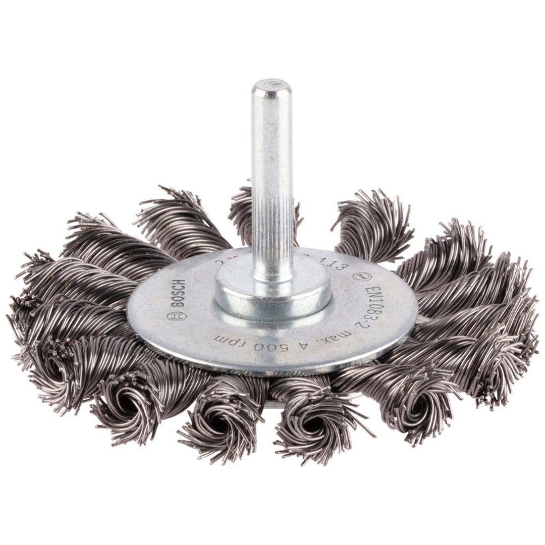 Bosch Scheibenbürste, Stahl, gezopfter Draht, 75 mm, 0,5 mm, 13 mm, 4500 U/ min