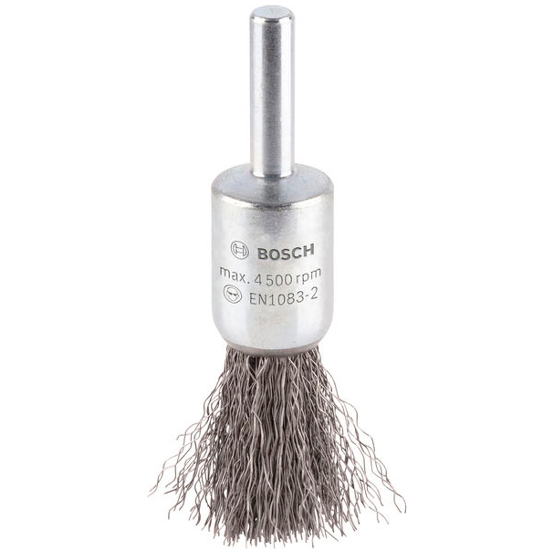 Bosch Pinselbürste, Stahl, gewellter Draht, 0,2 mm, 15 mm, 4500 U/ min