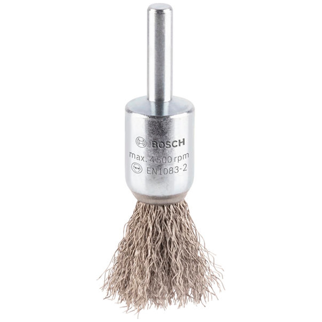 Bosch Pinselbürste, Edelstahl, gewellter Draht, 0,2 mm, 15 mm, 4500 U/ min