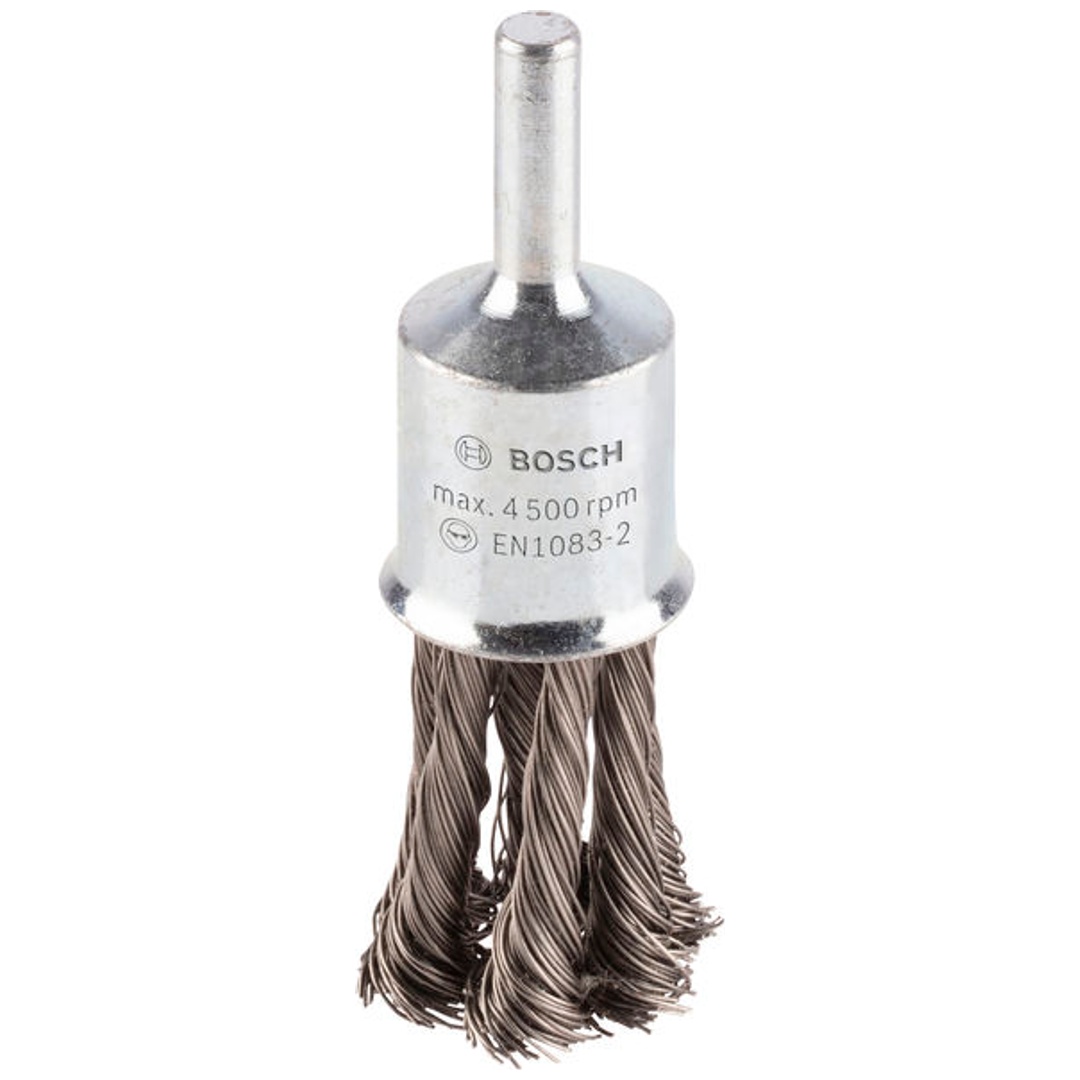 Bosch Pinselbürste, Edelstahl, gezopfter Draht, 0,35 mm, 19 mm, 4500 U/ min