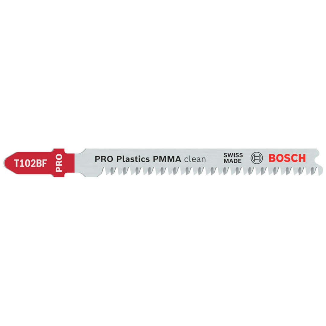 Bosch PRO Stichsägeblatt Plastics PMMA clean T102BF, 92 mm, 3-tlg.