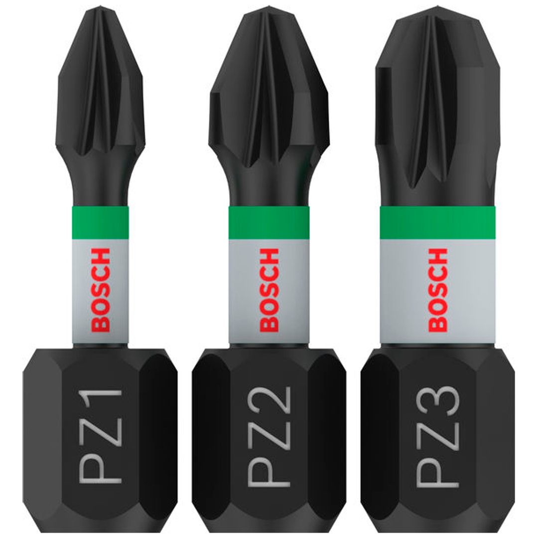 Bosch PRO PZ Impact Bit, PZ1 x 25, PZ2 x 25, PZ3 x 25 mm, 3-tlg.