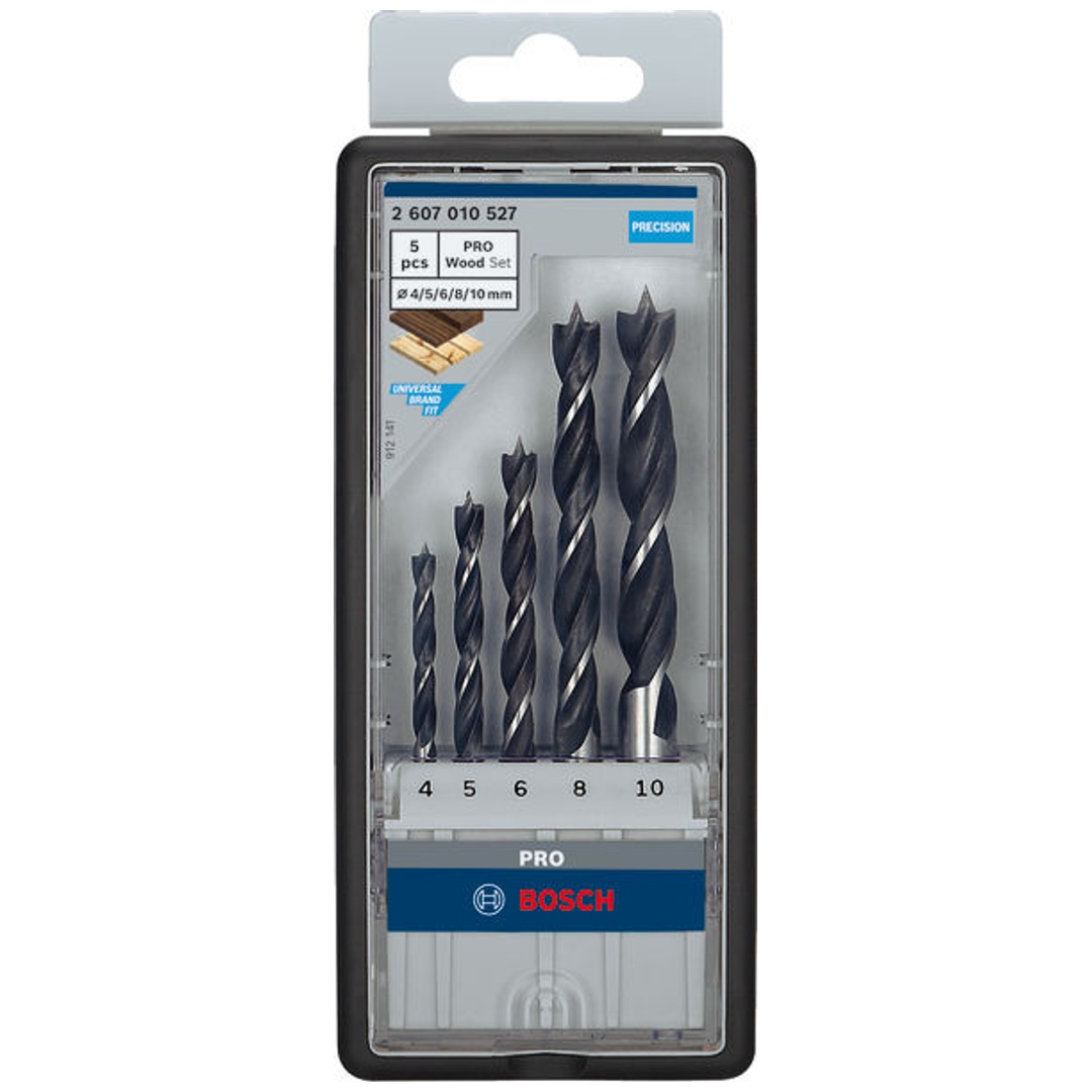 Bosch 5-tlg. Holzspiralbohrer-Set, Robust Line, 4–10 mm