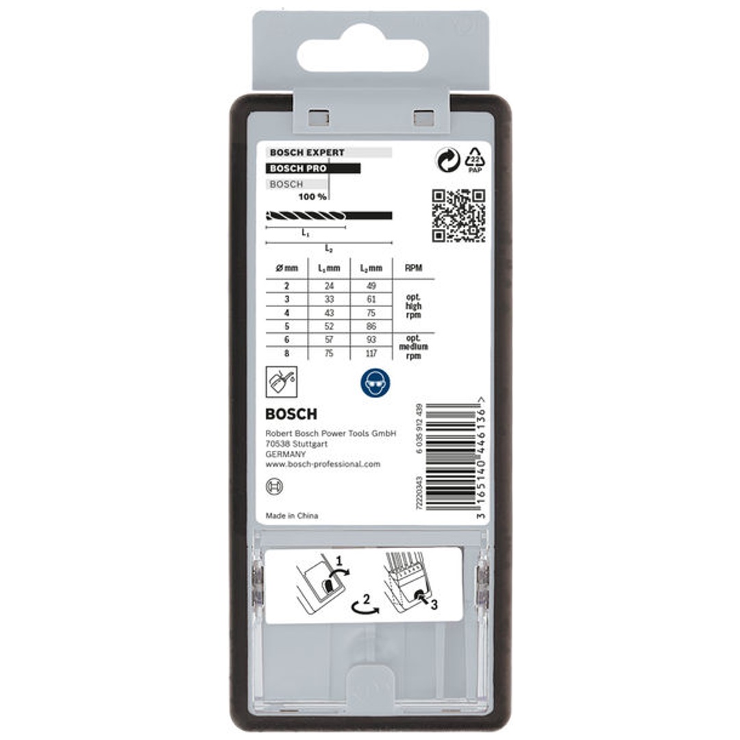 Bosch PRO Metal HSS-G Spiralbohrer Set, 6-tlg.