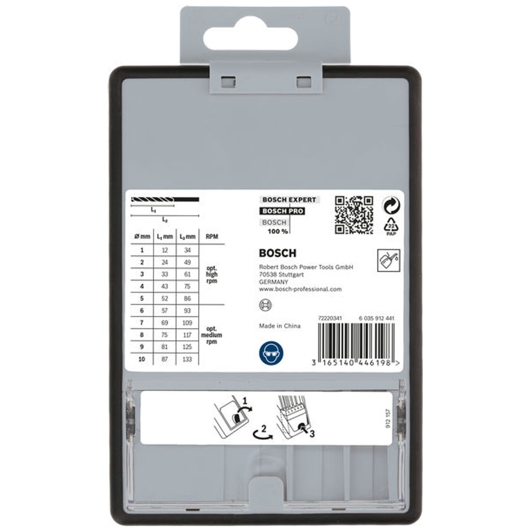 Bosch PRO Metal HSS-G Spiralbohrer Set, 10-tlg.