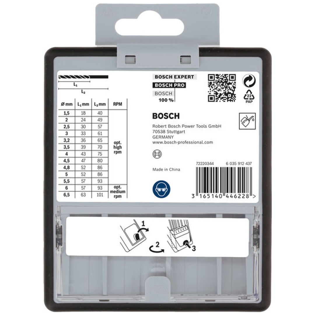 Bosch PRO Metal HSS-G Spiralbohrer Set, 13-tlg.