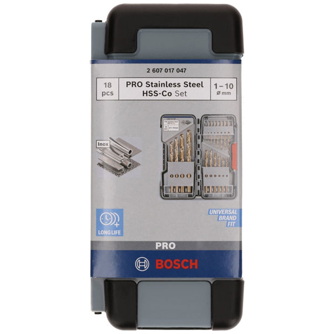 Bosch Metallbohrer-Set HSS-Co Toughbox, DIN 338, 135°, 18-tlg., 1 - 10 mm