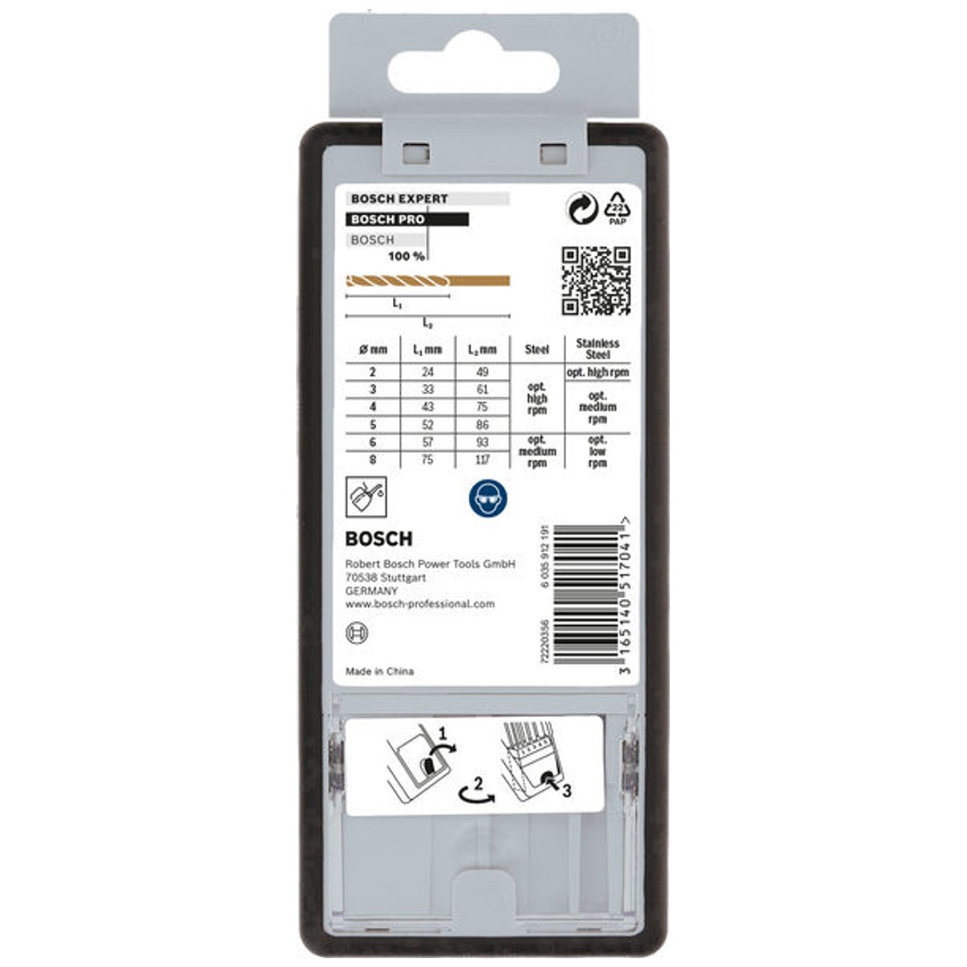 Bosch PRO Stainless Steel HSS-Co Spiralbohrer-Set, 6-tlg.
