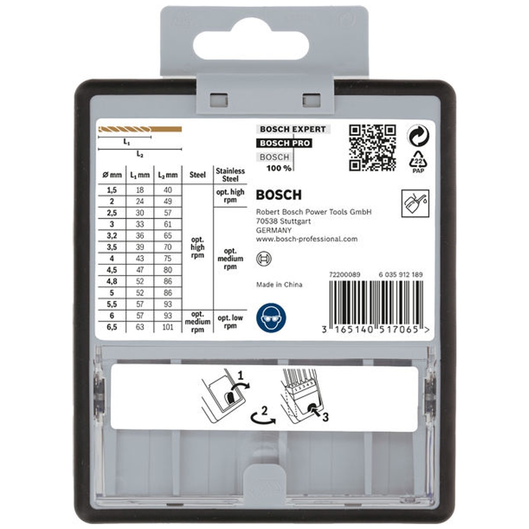 Bosch PRO Stainless Steel HSS-Co Spiralbohrer-Set, 13-tlg.