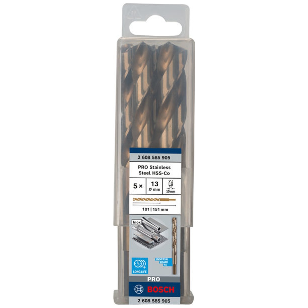 Bosch PRO Stainless Steel HSS-Co Spiralbohrer, 13 x 101 x 151 mm, 5-tlg.