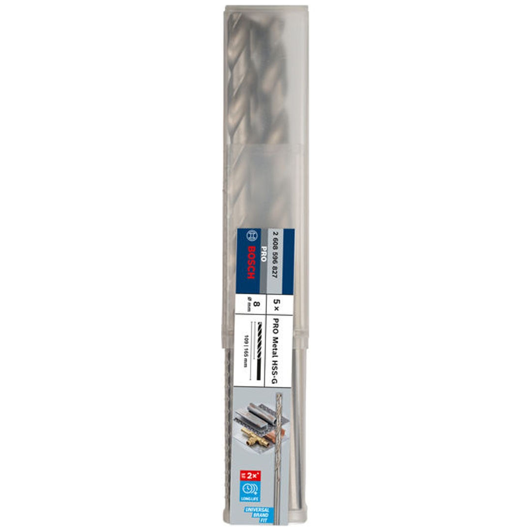 Bosch PRO Metal HSS-G Spiralbohrer, 8 x 109 x 165 mm, 5-tlg.