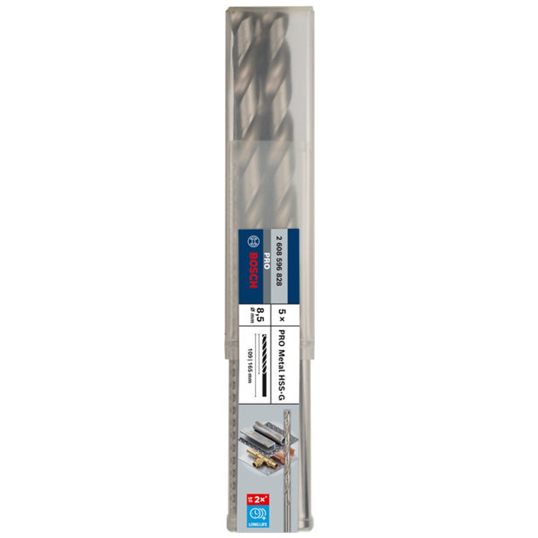 Bosch PRO Metal HSS-G Spiralbohrer, 8,5 x 109 x 165 mm, 5-tlg.