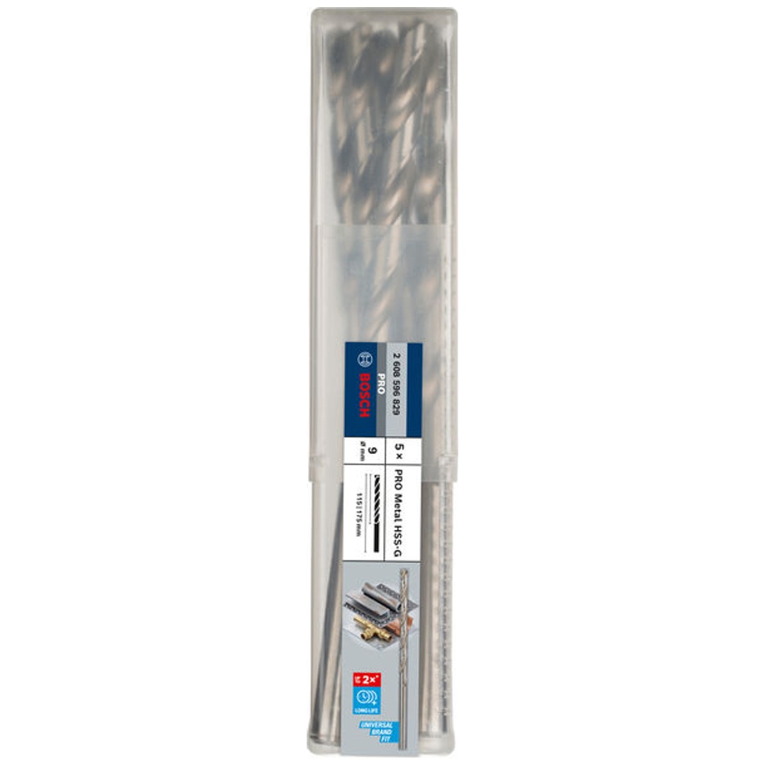 Bosch PRO Metal HSS-G Spiralbohrer, 9 x 115 x 175 mm, 5-tlg.