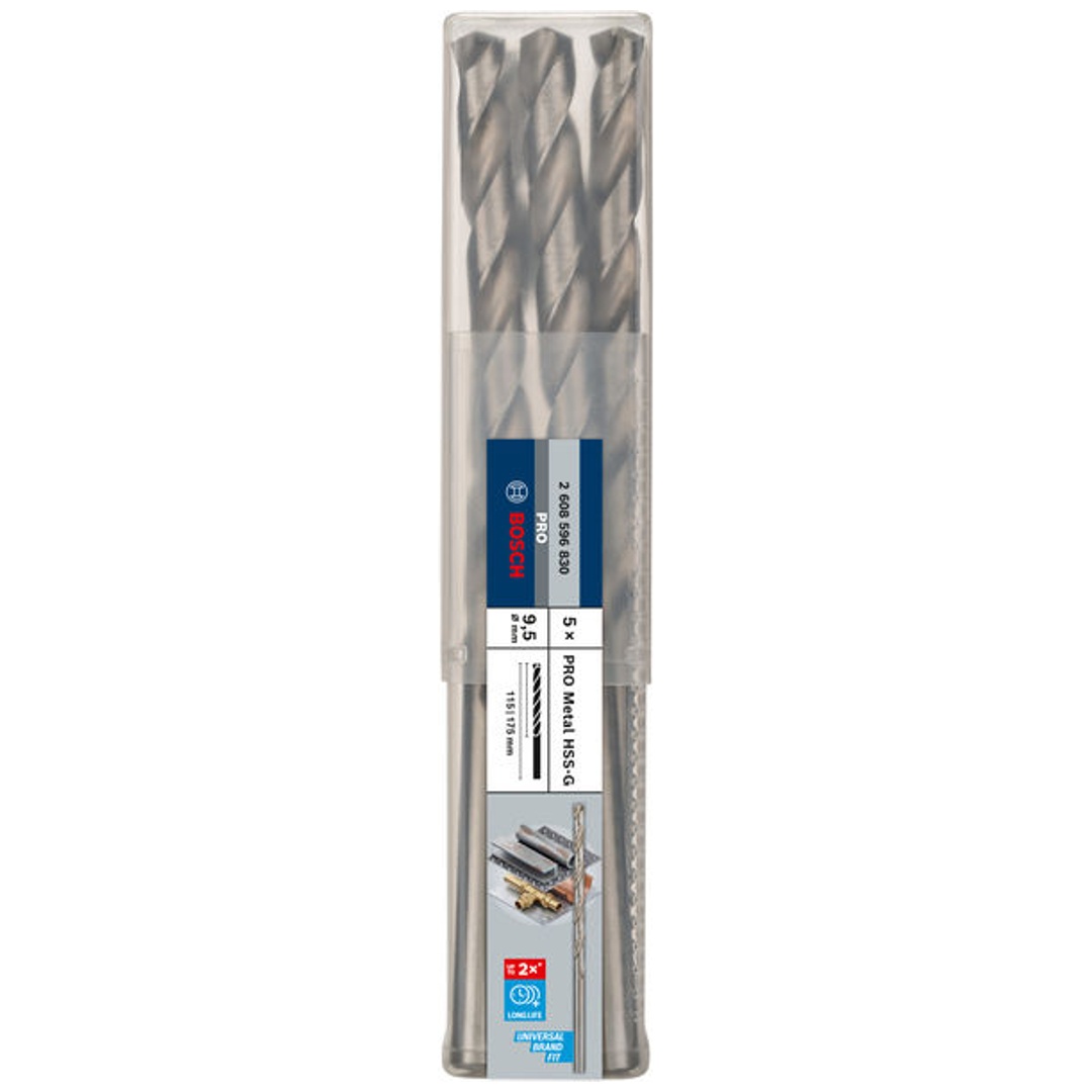 Bosch PRO Metal HSS-G Spiralbohrer, 9,5 x 115 x 175 mm, 5-tlg.