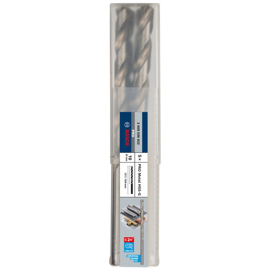 Bosch PRO Metal HSS-G Spiralbohrer, 10 x 121 x 184 mm, 5-tlg.