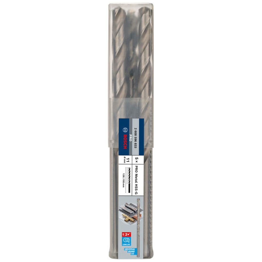 Bosch PRO Metal HSS-G Spiralbohrer, 11 x 128 x 195 mm, 5-tlg.