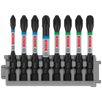 Bosch Schrauberbit-Set Impact Control, 8-tlg., PH1-PH3 / PZ2-PZ3, 50mm