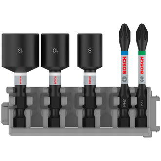 Bosch Schrauberbit- und Steckschlüssel-Set Impact Control, 5-tlg.